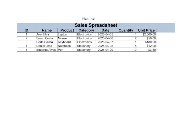 excel data entry and formatting